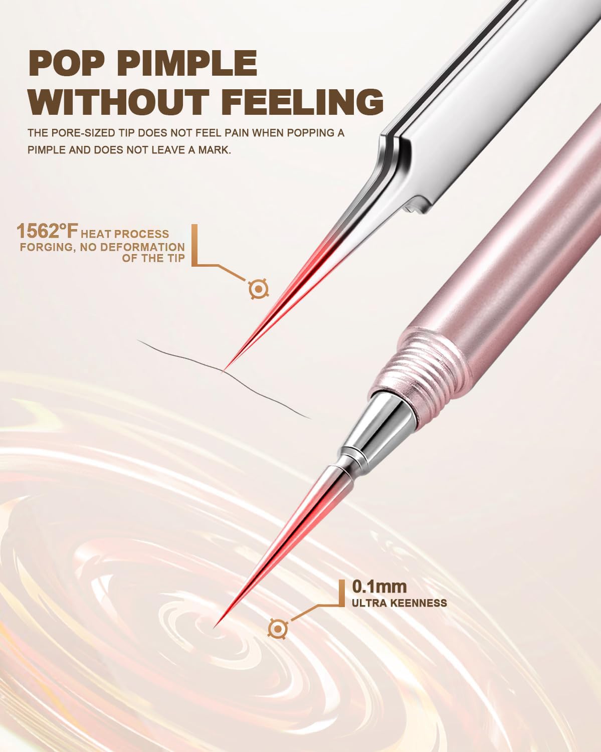 SG Nekoo stainless steel tweezers detail showing textured grip and steady removal benefit