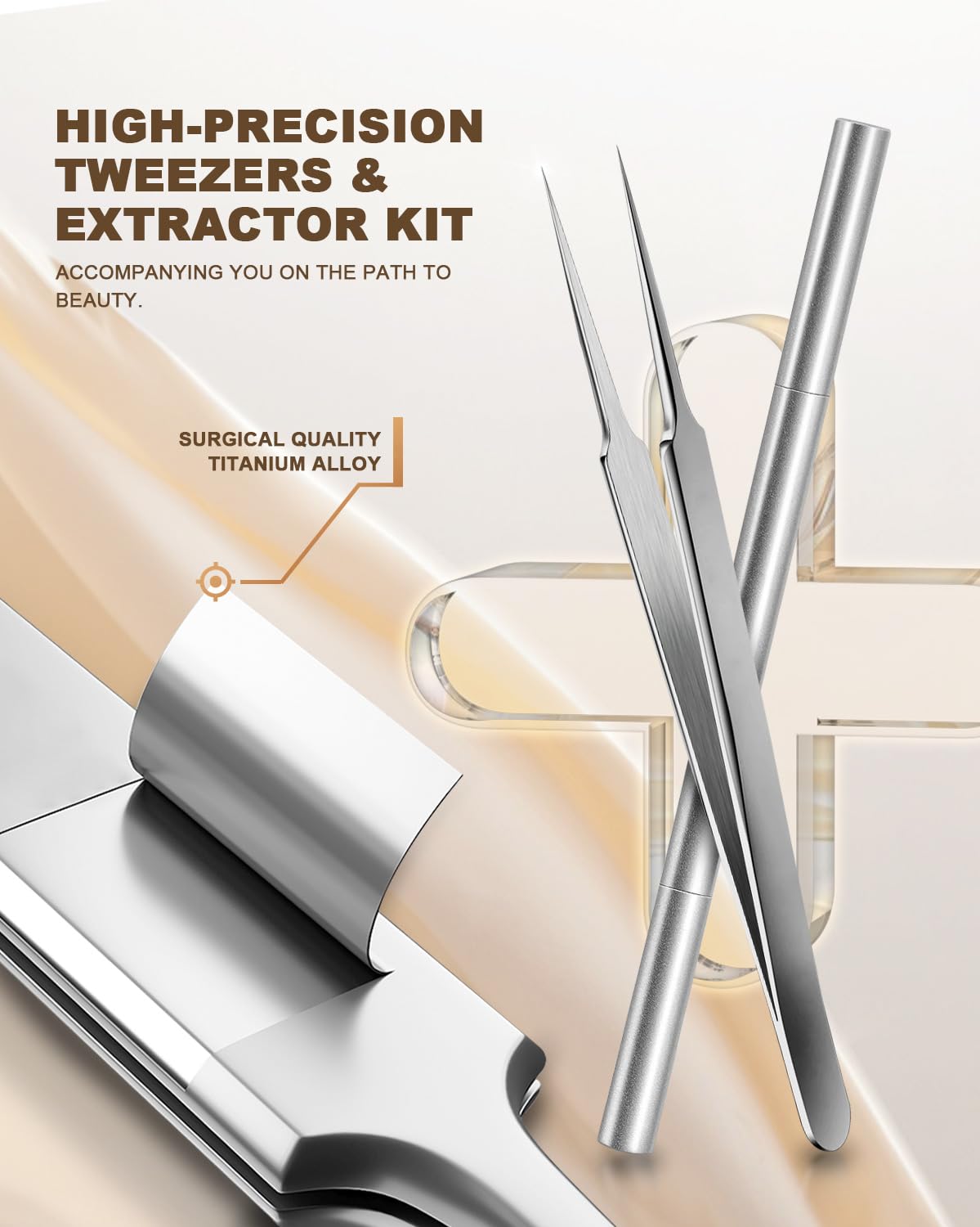 SG Nekoo tweezers held to show scale and ergonomic grip for control