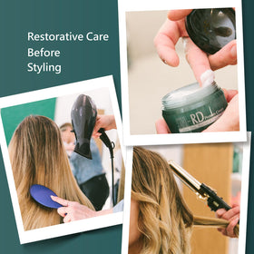 SH-RD before and after split ends showing reduced breakage benefit