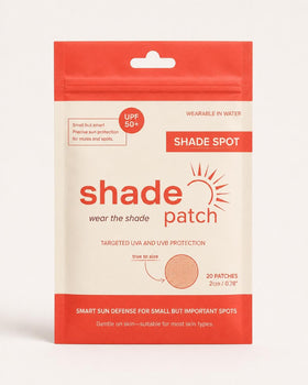 Shade Patch front packaging showing 20-count and UPF 50+ protection benefit