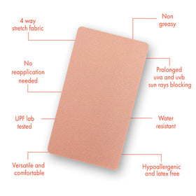 Shade Patch next to coin for scale showing brand compact, travel-ready size