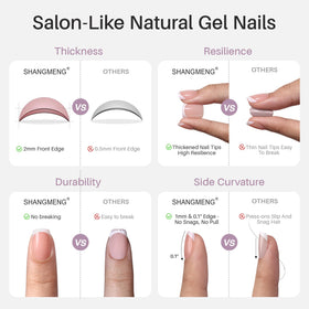 ShangMeng nails next to glue and tabs showing complete accessory kit
