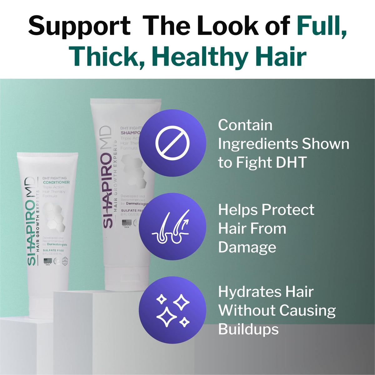 Shapiro MD conditioner texture close-up for smoothing and fuller look