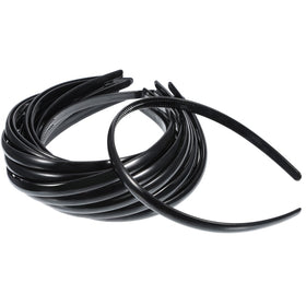 Shappy front view of a bundle of black headbands showing quantity and shape, reliable hold