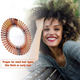 Shappy on model with curly hair adding control and comfortable hold