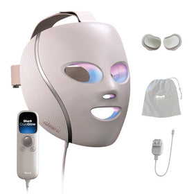 Shark CryoGlow front view showing full-face LED layout and comfortable fit benefit