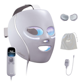Shark CryoGlow front view showing full mask and strap for easy home treatments