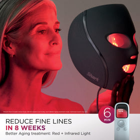 Shark CryoGlow LED panel detail showing red blue infrared lights for treatment