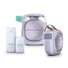 Shark FacialPro Glow front view showing device and accessories, showcasing complete kit benefits