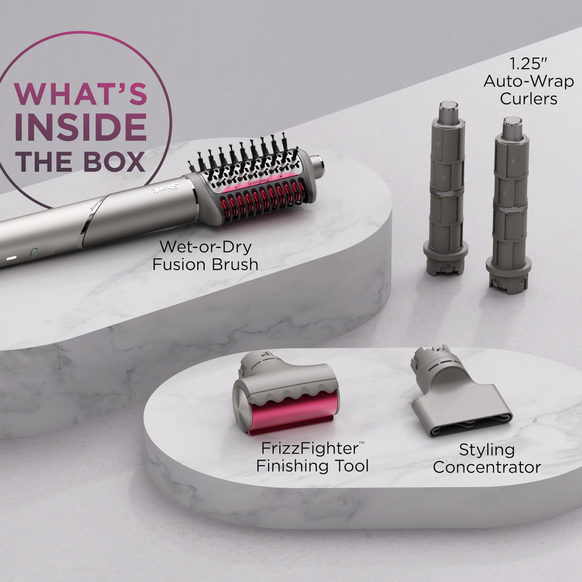 Shark FrizzFighter attachment smoothing flyaways and adding high-gloss shine