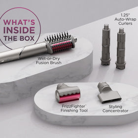 Shark FrizzFighter attachment smoothing flyaways and adding high-gloss shine