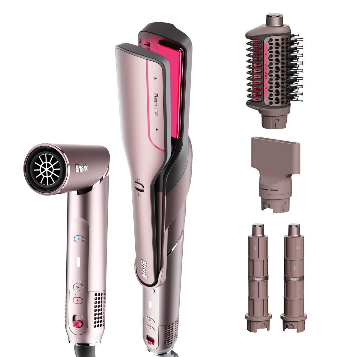 Shark FlexFusion front view showing compact design and controls for easy styling