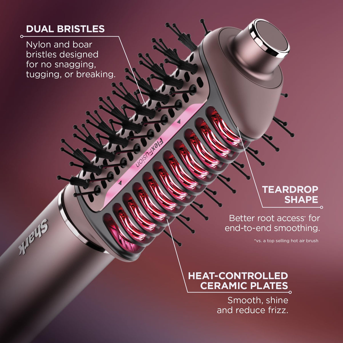 Shark in-use styling wet-to-dry conversion showing fast smooth straightening
