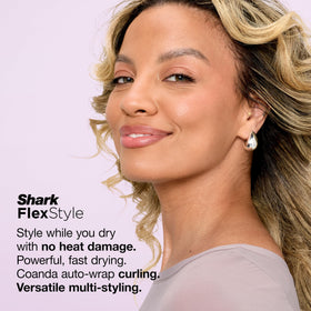 Shark FlexStyle close-up of Coanda auto-wrap curlers demonstrating easy curl creation