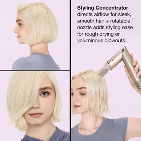 Shark FlexStyle concentrator nozzle angled for precise airflow control