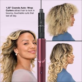Shark FlexStyle diffuser in use on curly hair enhancing natural texture
