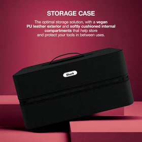 Shark FlexStyle hard case open with organized storage for travel convenience