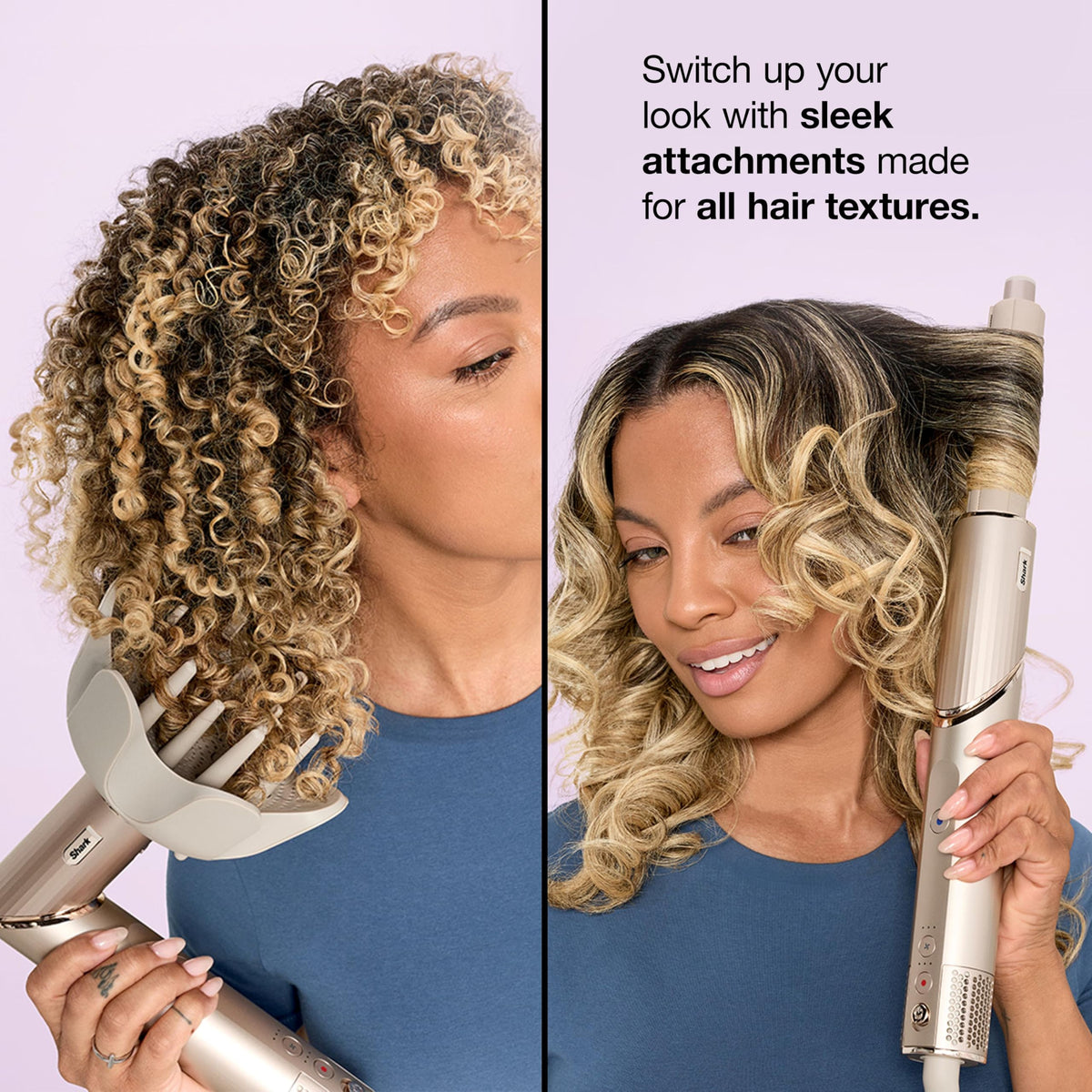 Shark FlexStyle curling action wrapping hair around curler to form consistent curls