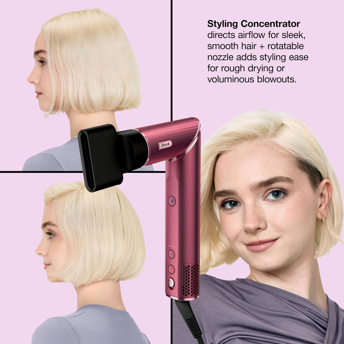 Shark FlexStyle paddle brush detail highlighting smooth drying performance