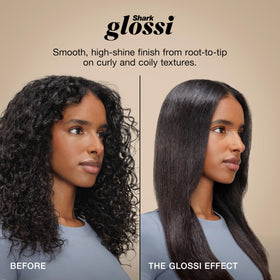 Shark Glossi handheld size comparison illustrating portable styling and convenience benefit