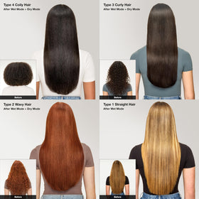 Shark SilkiPro three interchangeable combs laid out highlighting versatility for all hair types