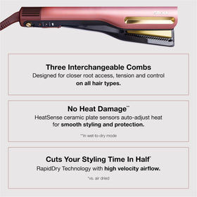 Shark SilkiPro styling wet-to-dry on damp hair showing faster single-pass results