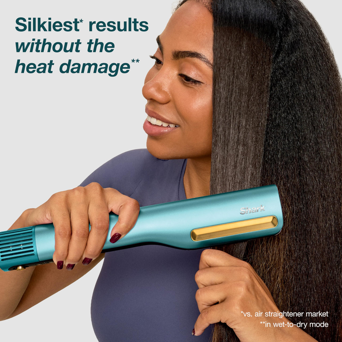 Shark SilkiPro ceramic plate close-up showing HeatSense texture for consistent smoothing