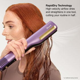 Shark SilkiPro side profile with controls showing motion-sensing and adjustable airflow benefits