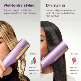 Shark SilkiPro wide-tooth comb detangling thick hair showing reduced pulling and faster prep