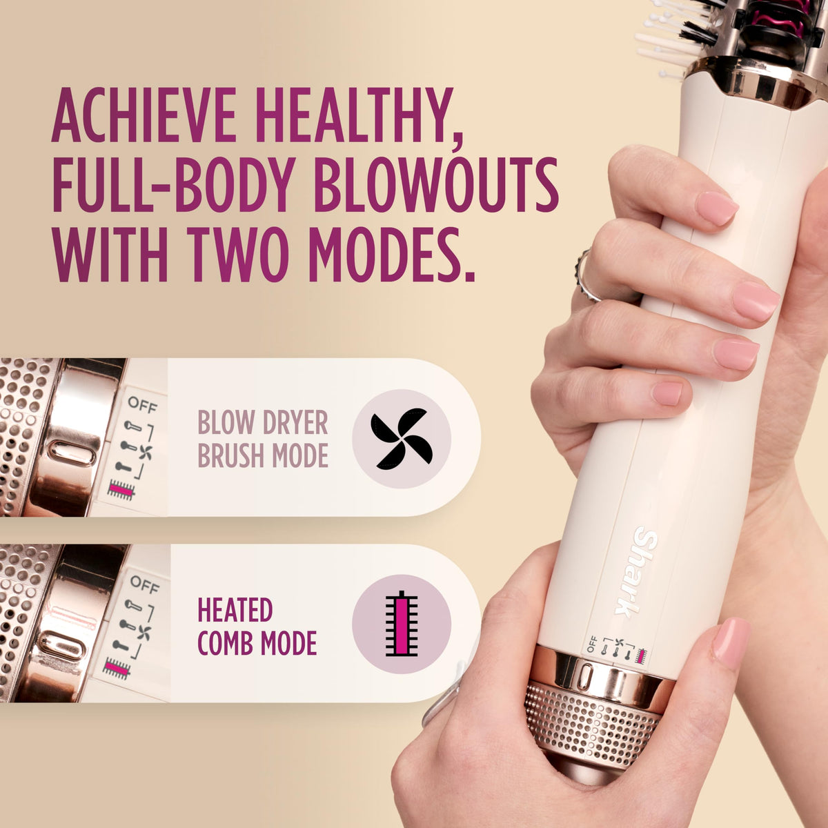 Shark SmoothStyle drying damp hair to add volume without heat damage