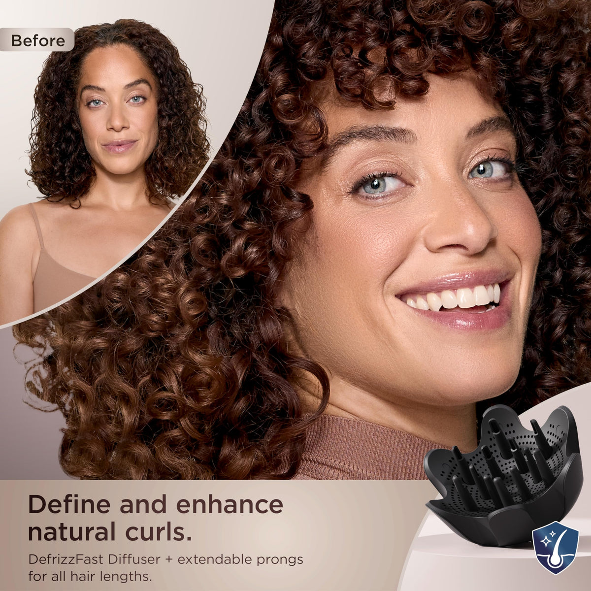 Shark SpeedStyle Pro drying curly hair, speeds drying while defining curls