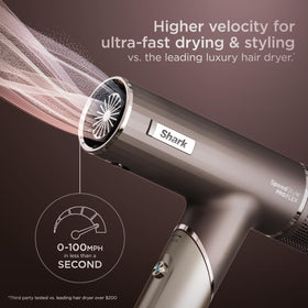 Shark SpeedStyle Pro FLEX turbo concentrator close-up, enabling precise sleek styling