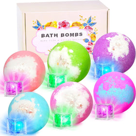 sharlovy front packaging showing six light-up bath bombs and gift-ready box