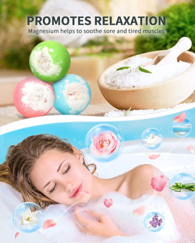 sharlovy bath bomb in hand illustrating XL 4.23 oz size and scale