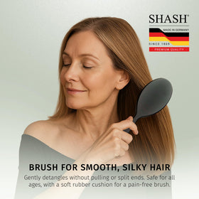 SHASH wooden back finish highlighting handmade German craftsmanship and durability