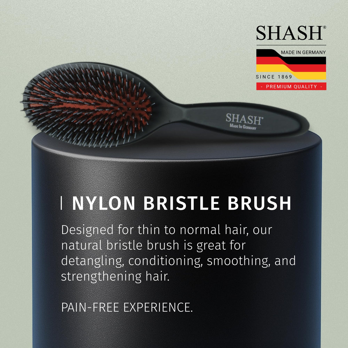 SHASH brush held in hand demonstrating size and scale for everyday use