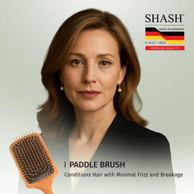 SHASH brush detangling wet hair to reduce breakage and ease styling