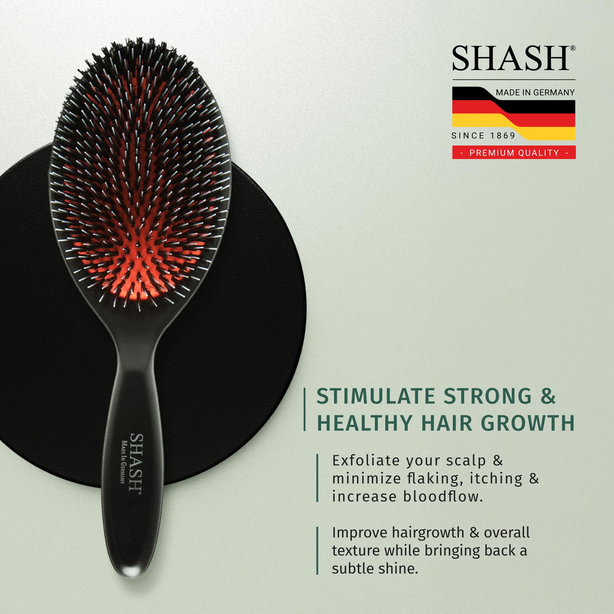 SHASH brush held in hand to show scale and comfortable large-size brushing