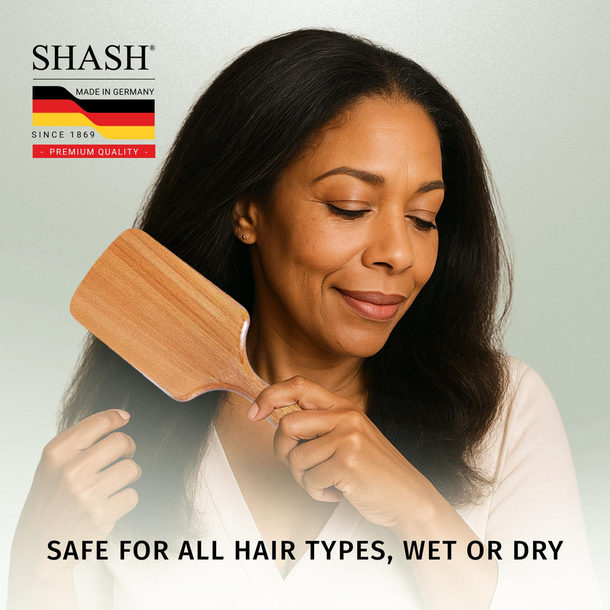 SHASH brush next to ruler size comparison for coverage and scale