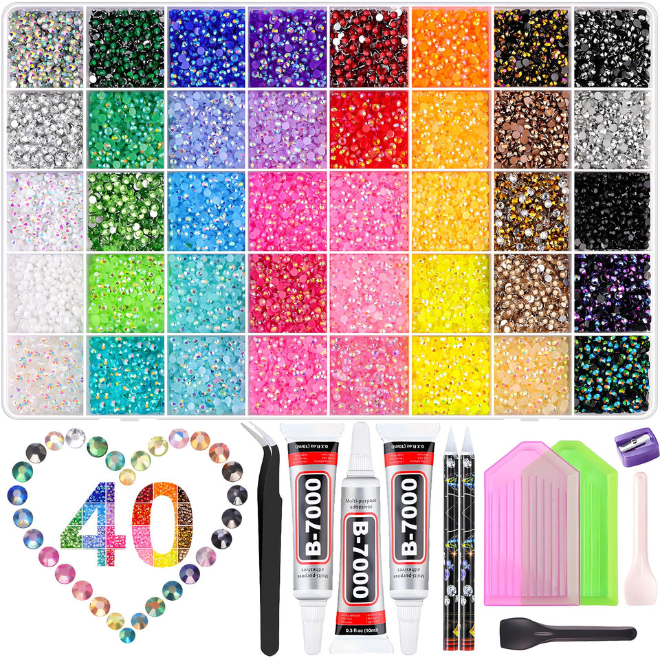 SHATANG front packaging kit overview showing included rhinestones and tools for easy crafting