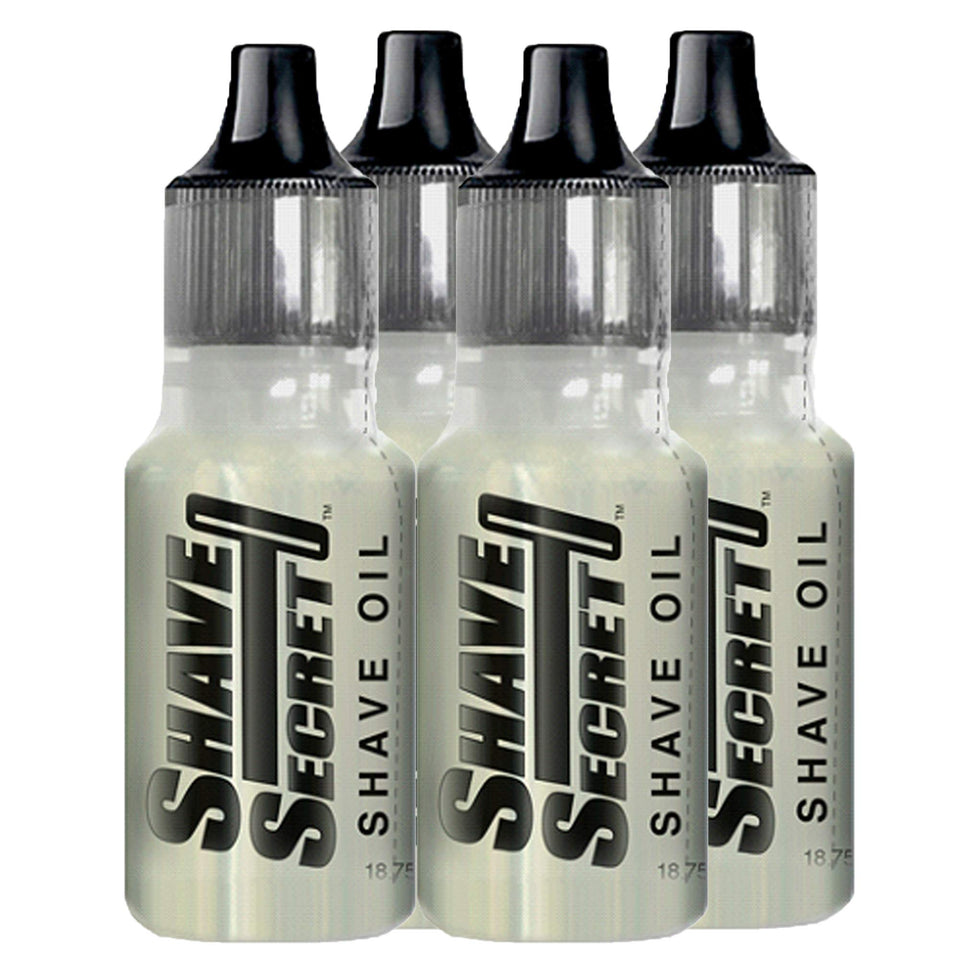 Shave Secret bottle front packaging showing label and 18.75ml size for travel convenience