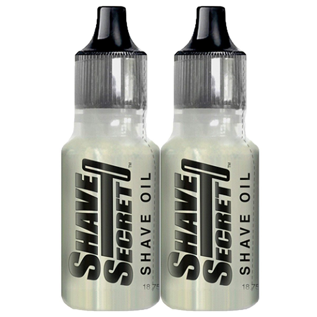 Shave Secret front packaging showing two 18.75ml bottles and product branding for convenient travel