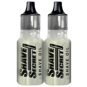 Shave Secret front packaging showing two 18.75ml bottles and product branding for convenient travel