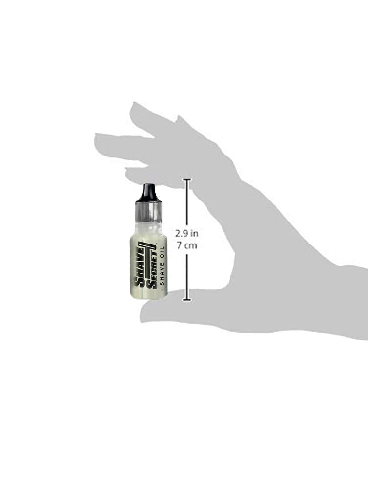 Shave Secret oil applied to facial skin demonstrating smooth glide and easier razor movement
