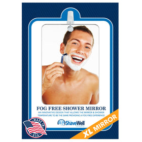 Shave Well edge detail close-up highlighting slim shatter-resistant construction benefit