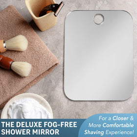 Shave Well mirror held in hand showing handheld convenience benefit
