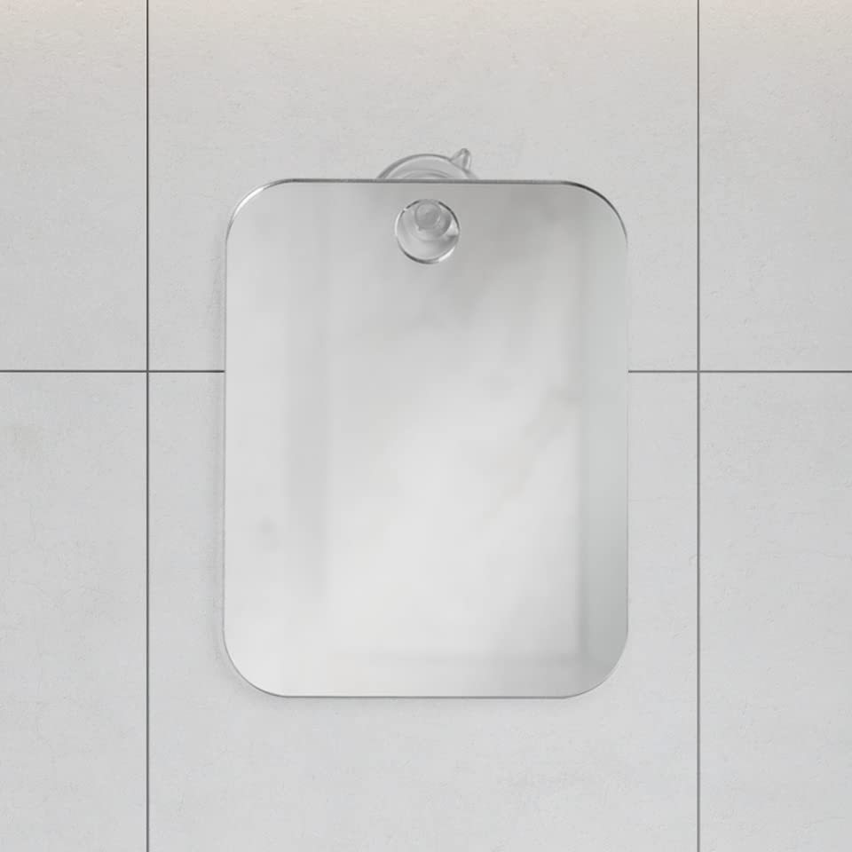 Shave Well mirror mounted on bathroom tile showing stable attachment benefit