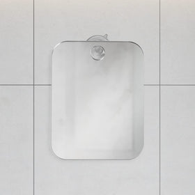 Shave Well mirror mounted on bathroom tile showing stable attachment benefit