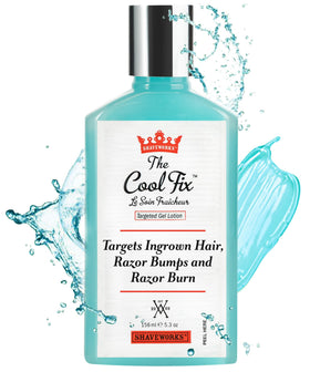 Shaveworks Cool Fix front bottle showing packaging and quick relief