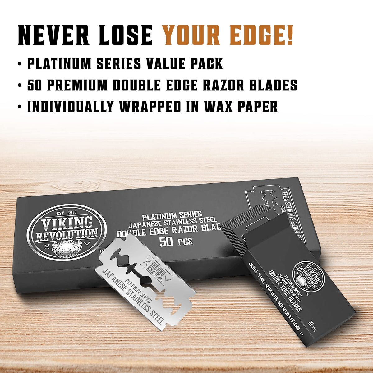 SHAVING REVOLUTION close-up of blade edge highlighting sharpness for precise shaves
